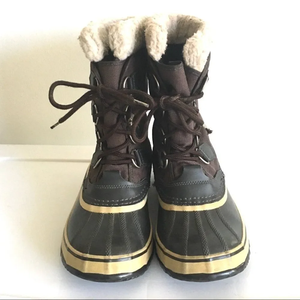 SOREL Women’s Winter Carnival Waterproof Lace Up Winter Snow Boot Taupe Brown 7